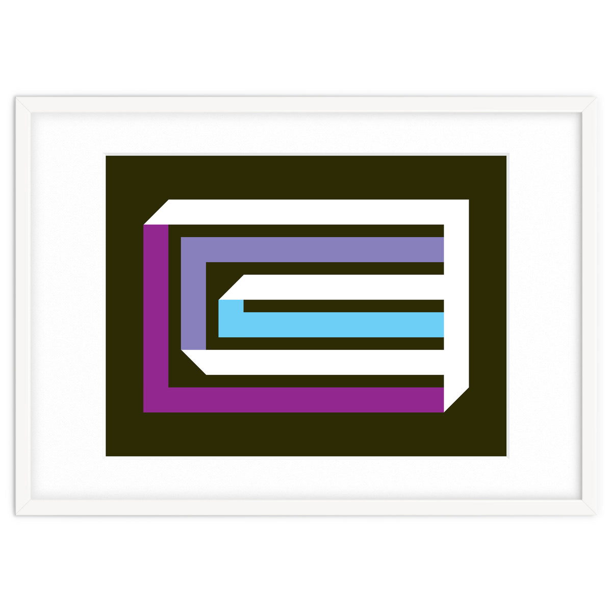 Geometric Shapes No. 35 -  brown, blue & lilac