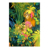 Daydreamer, Coming of Age Monkey Tropical Jungle Plants, Wildlife Botanical Nature Forest Bohemian Animals (Print Only) thumbnail