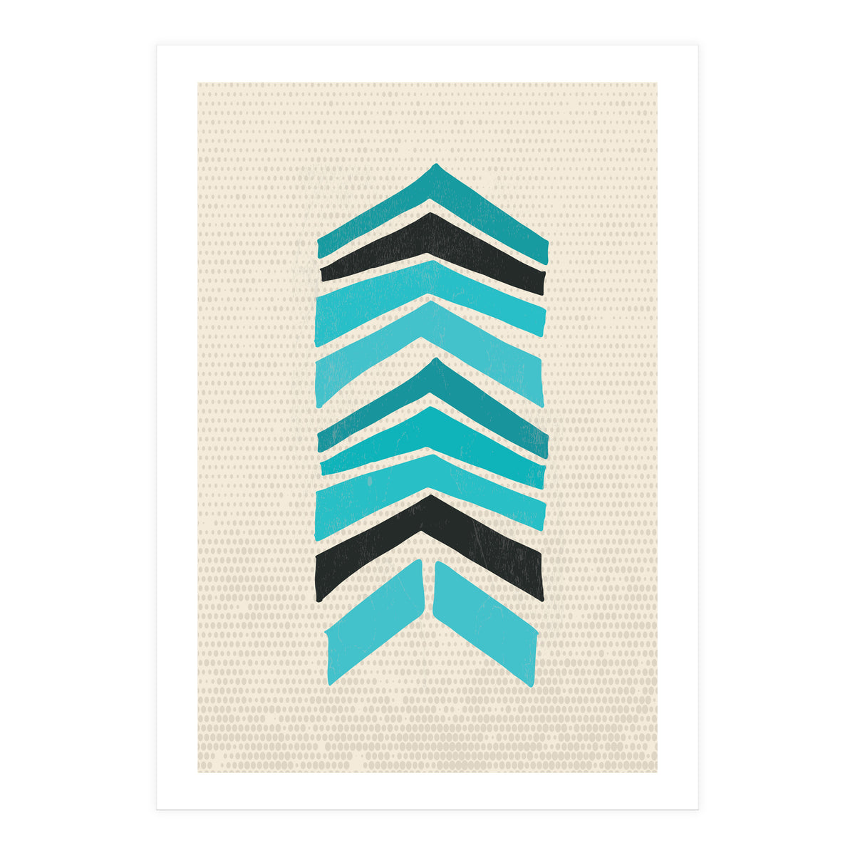 Retro Chevron Print Blue Variation (Print Only)