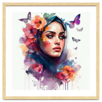 Watercolor Floral Arabian Woman #5