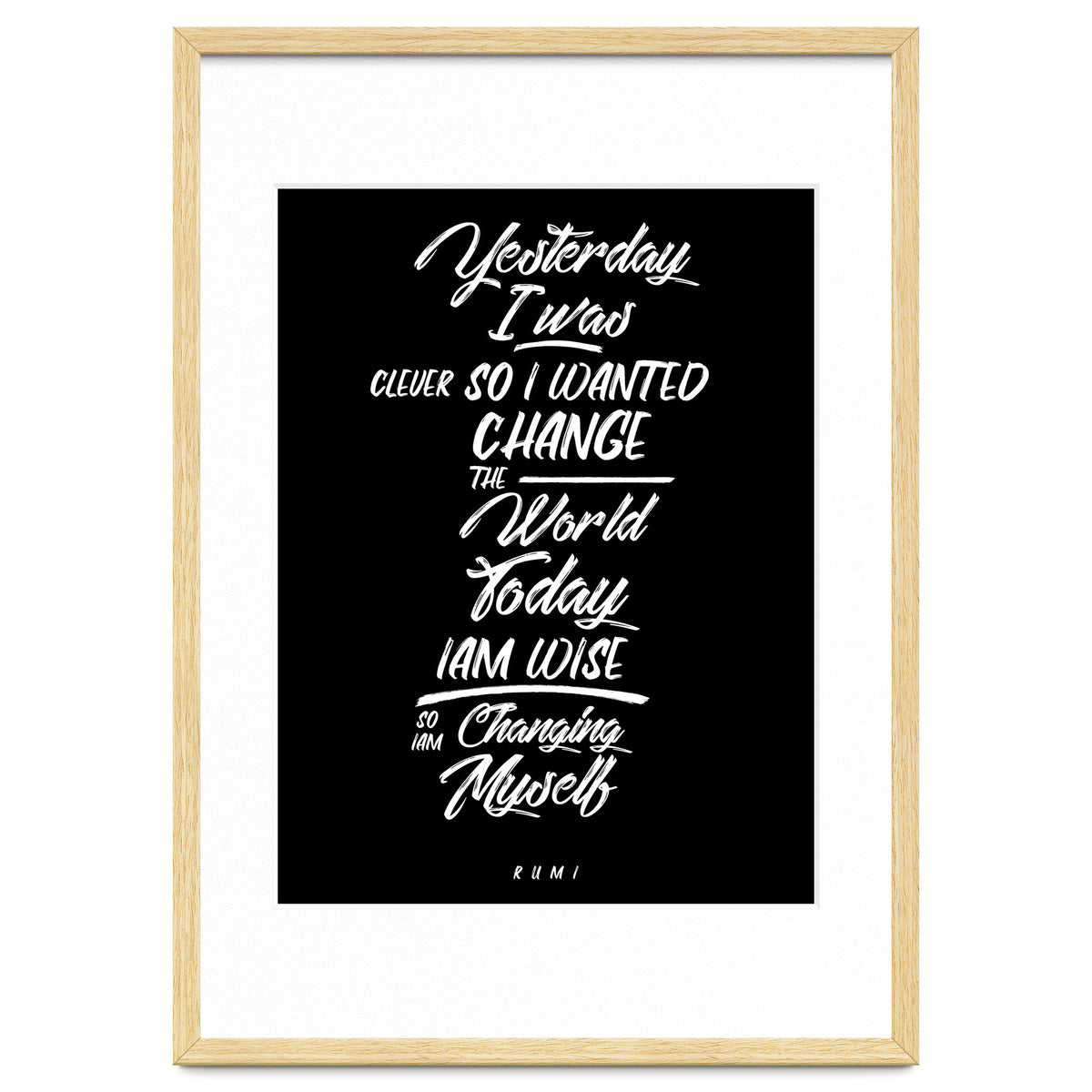 Changing Myself - Rumi Quote Typography