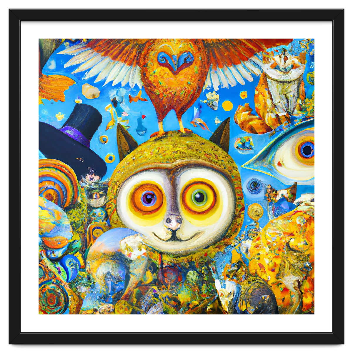 Chaotic and Colorful Fantasy Creatures Art Print