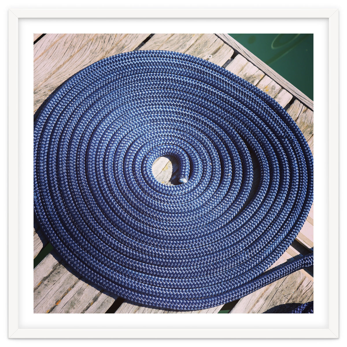 Blue rope coil