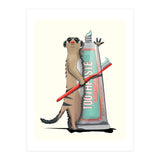 Meerkat Brushing Teeth, Funny Bathroom Humour (Print Only) thumbnail