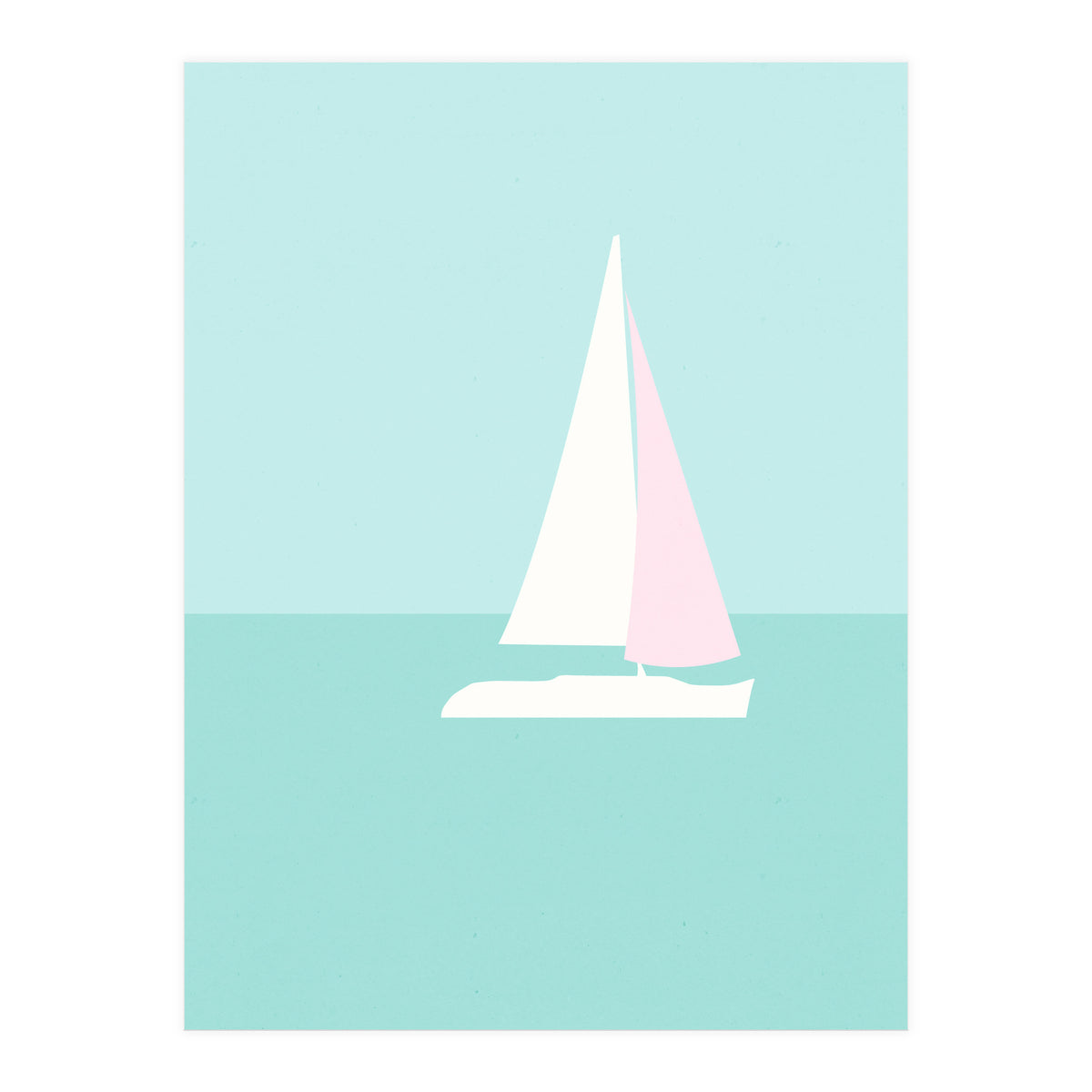 Minimal Sailboat - Turquoise Coast (Print Only)