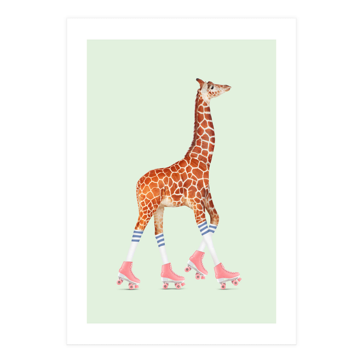 Rollerskating Giraffe (Print Only)