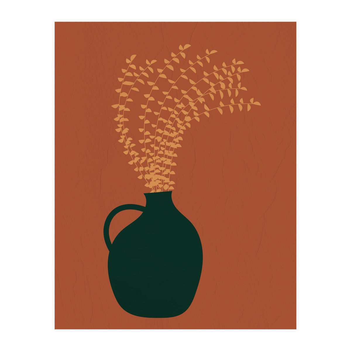 Terracotta Earth Tones Wall Decor Pottery Plant I (Print Only)