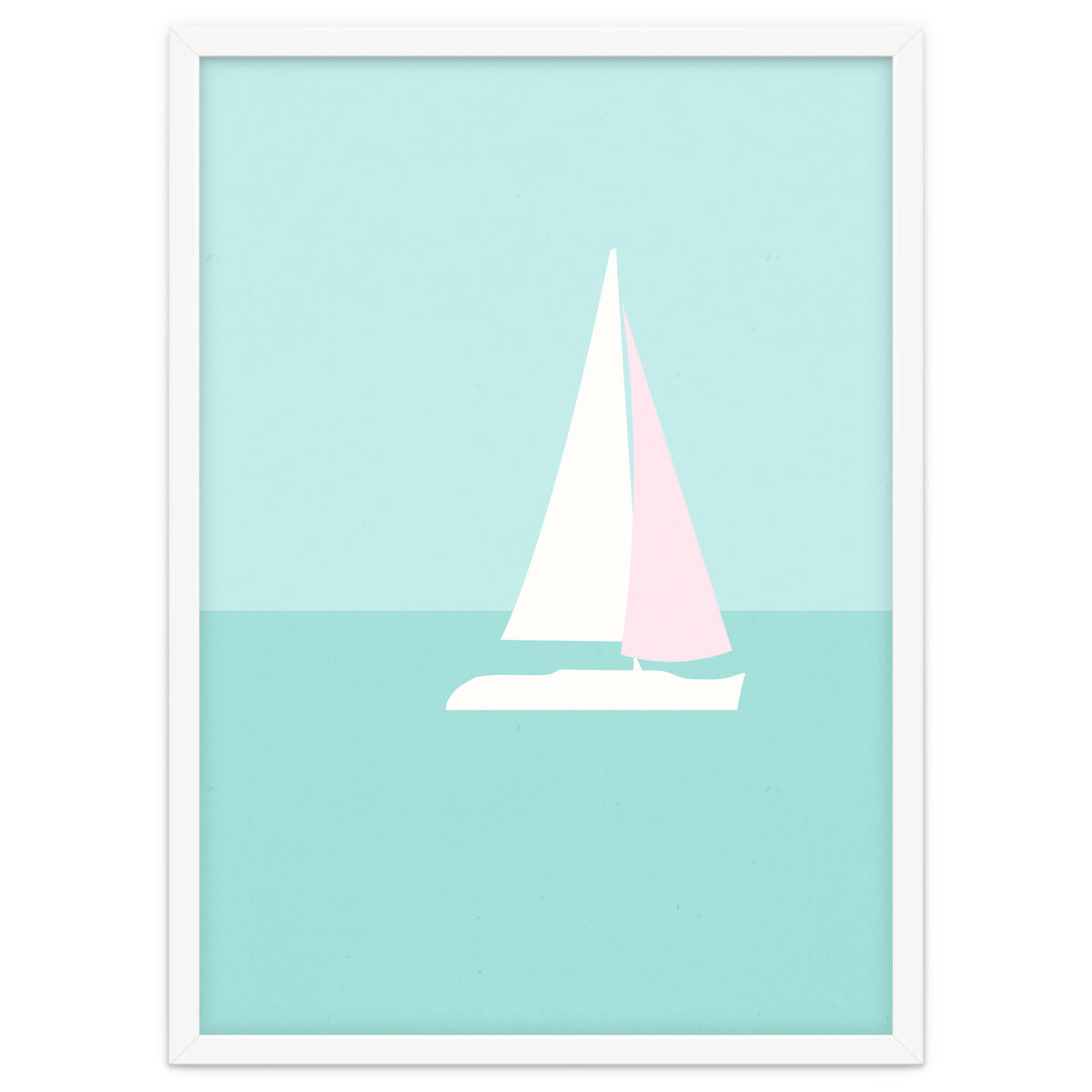 Minimal Sailboat - Turquoise Coast