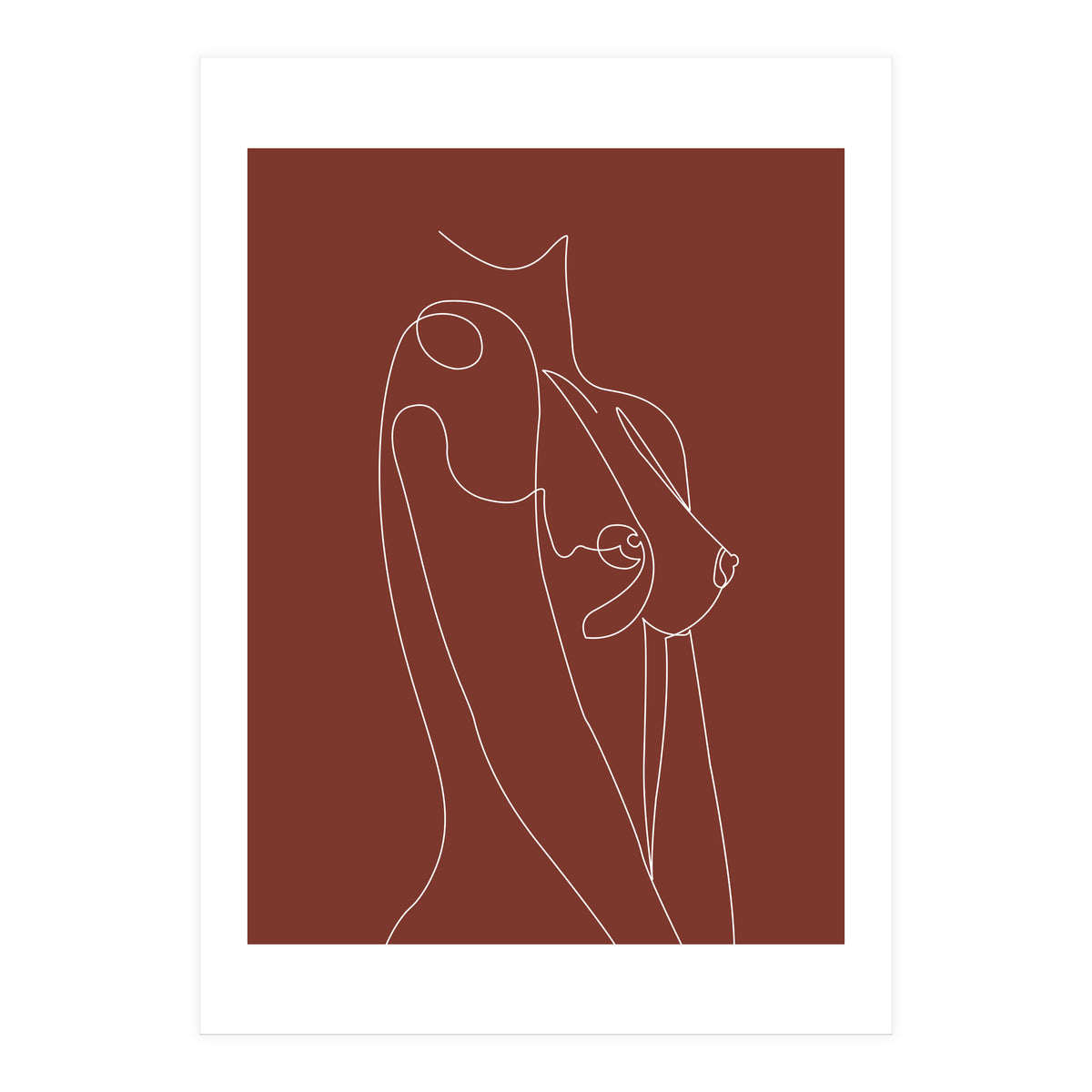 Female chest line-brown (Print Only)