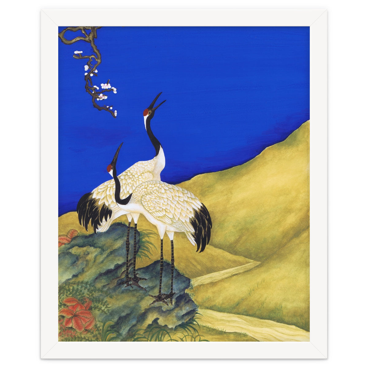 Cranes Under A Cobalt Sky 4