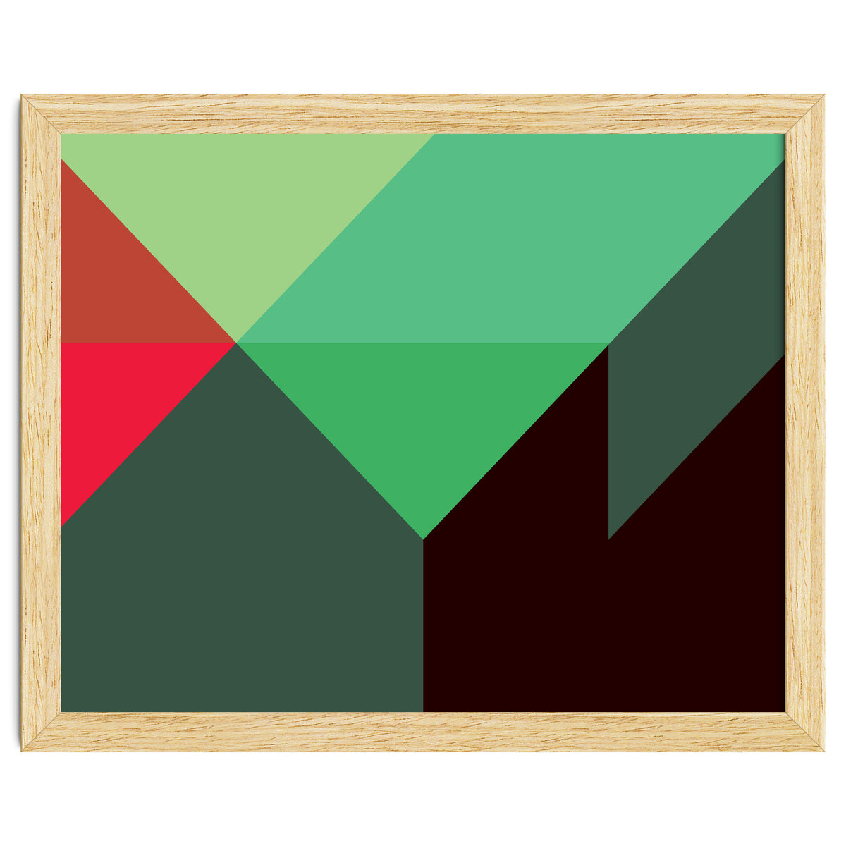 Geometric Shapes No. 30 - red, green & black