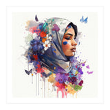 Watercolor Floral Muslim Arabian Woman #5 (Print Only) thumbnail