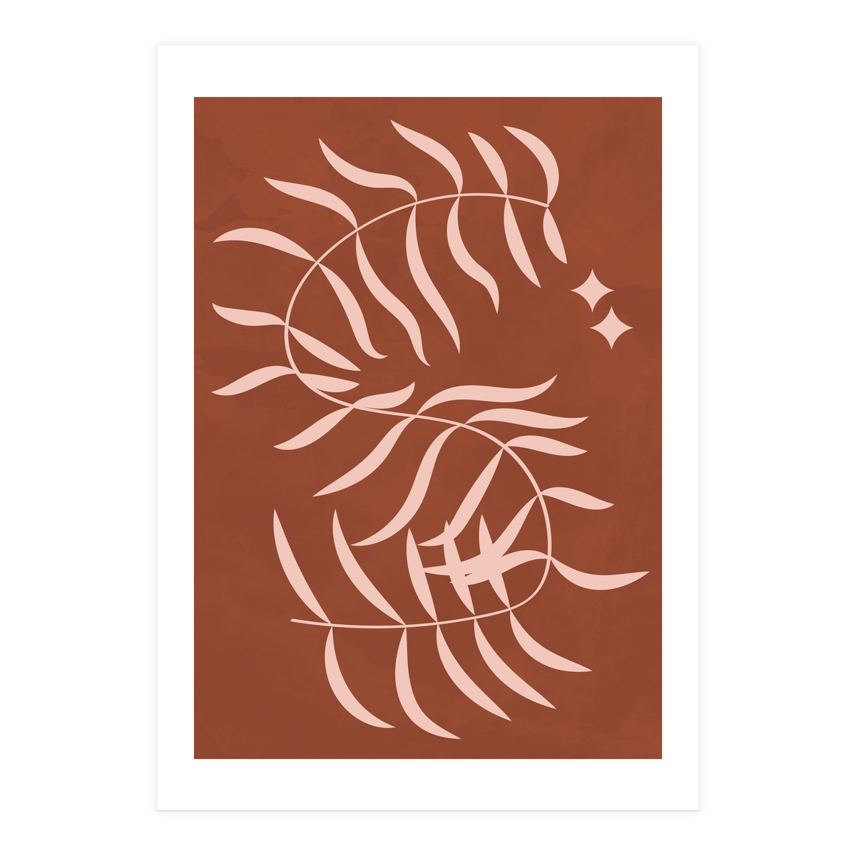 Botanical Palm Leaf Earthy Tones (Print Only)