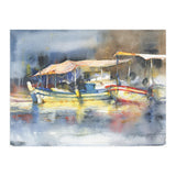 Yachts in the port. Watercolor art (Print Only) thumbnail