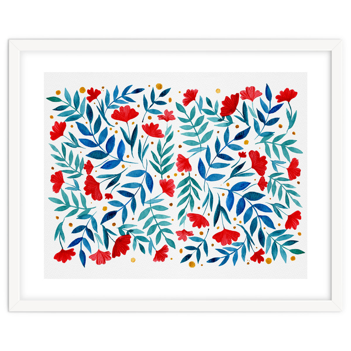 Magical garden - red and turquoise