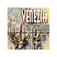 Venezia Vintage Art Gondolas sketch (Print Only)