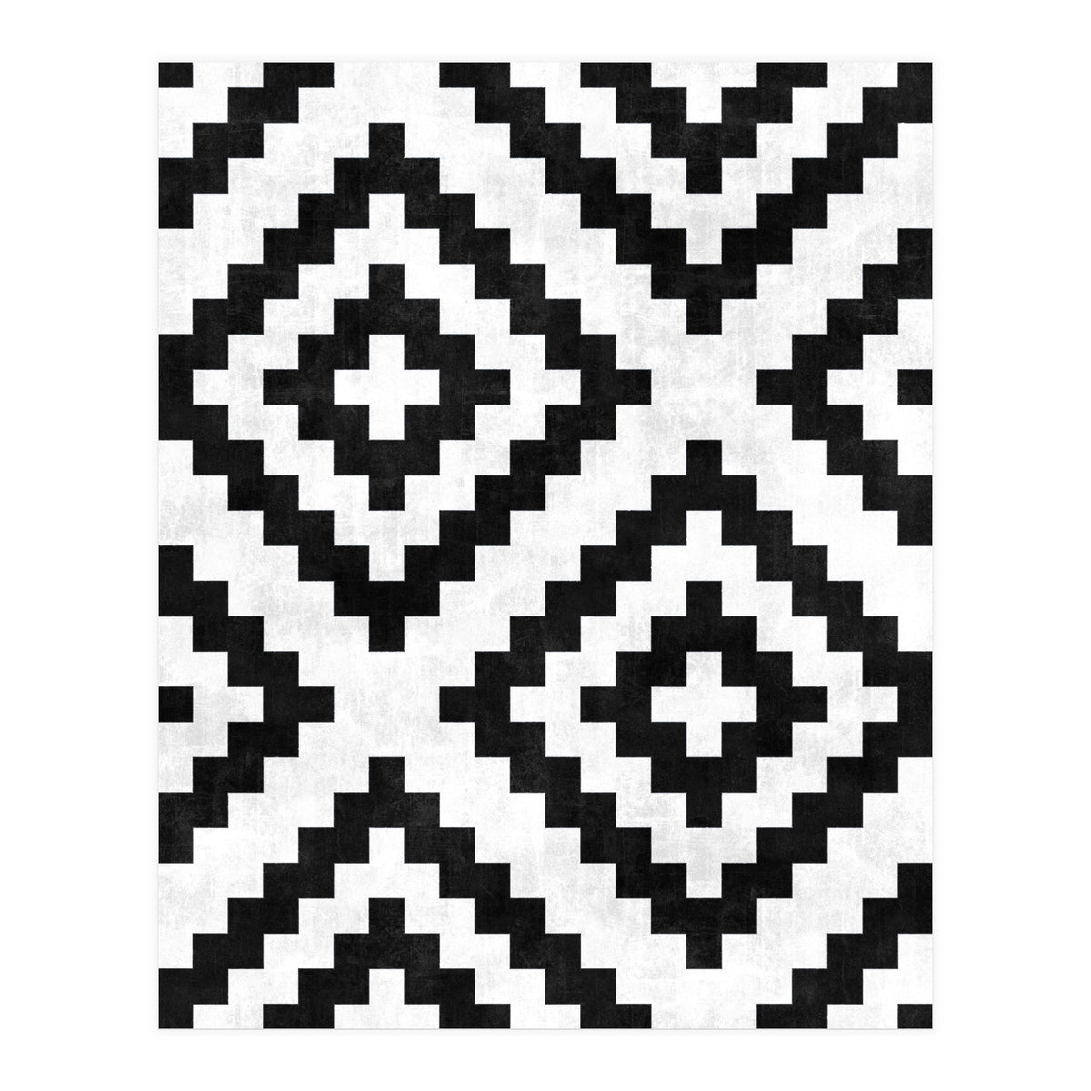 Urban Tribal Pattern No.18 - Aztec - Black and White Concrete (Print Only)