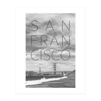 Golden Gate Bridge & Baker Beach | Text & Skyline (Print Only)