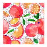 Citrus Tropical | Juicy Fruits Polka Dots | Food Orange Grapefruit Pink Watercolor Botanica (Print Only) thumbnail