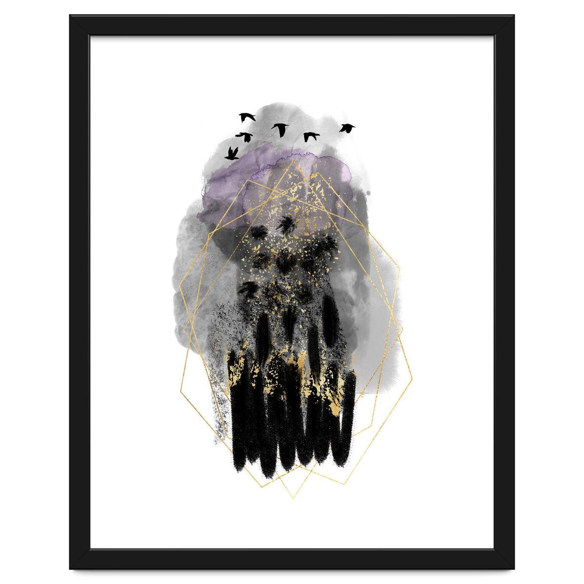 Abstract watercolour calm before the storm