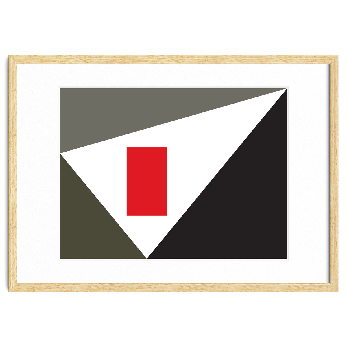 Geometric Shapes No. 86 - grey & red