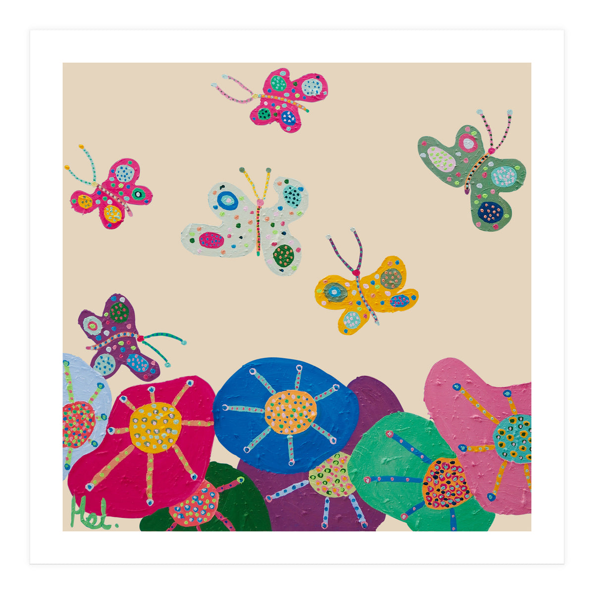 Butterflies Garden (pink) (Print Only)