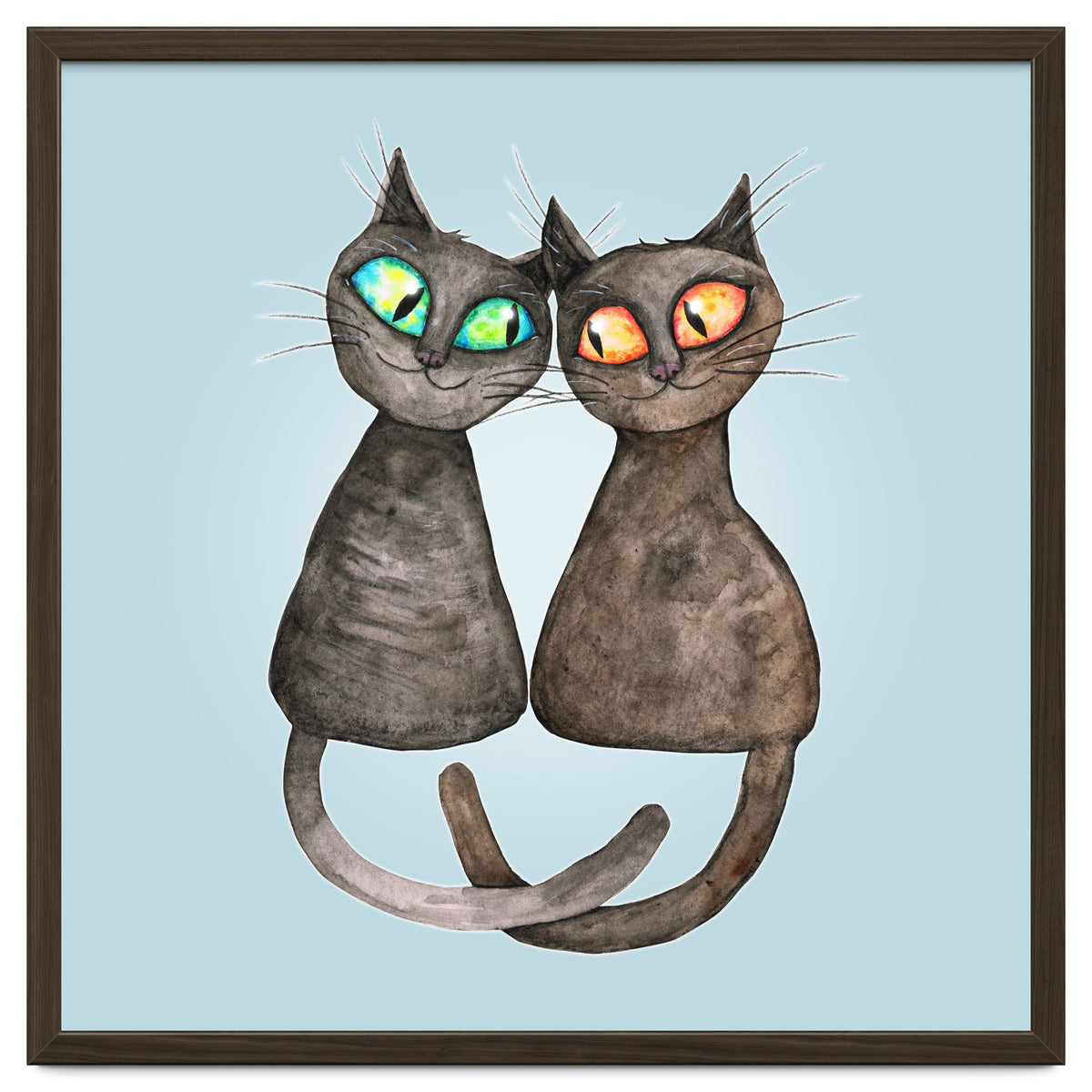 Two cute loving cats