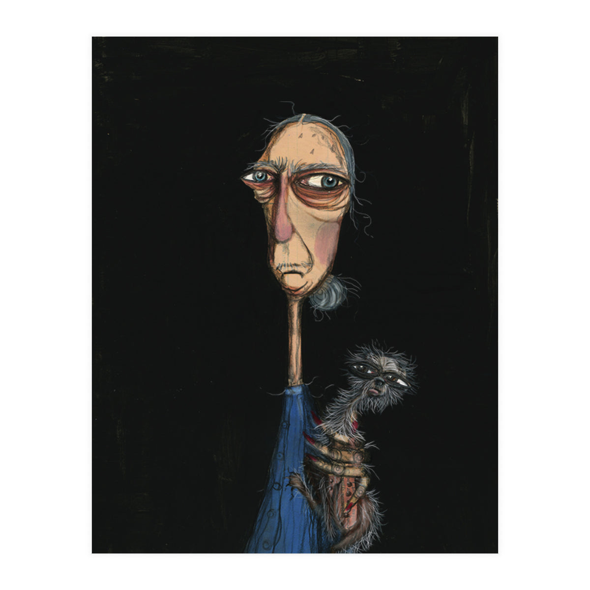 Woman Holding A Chihuahua (Print Only)