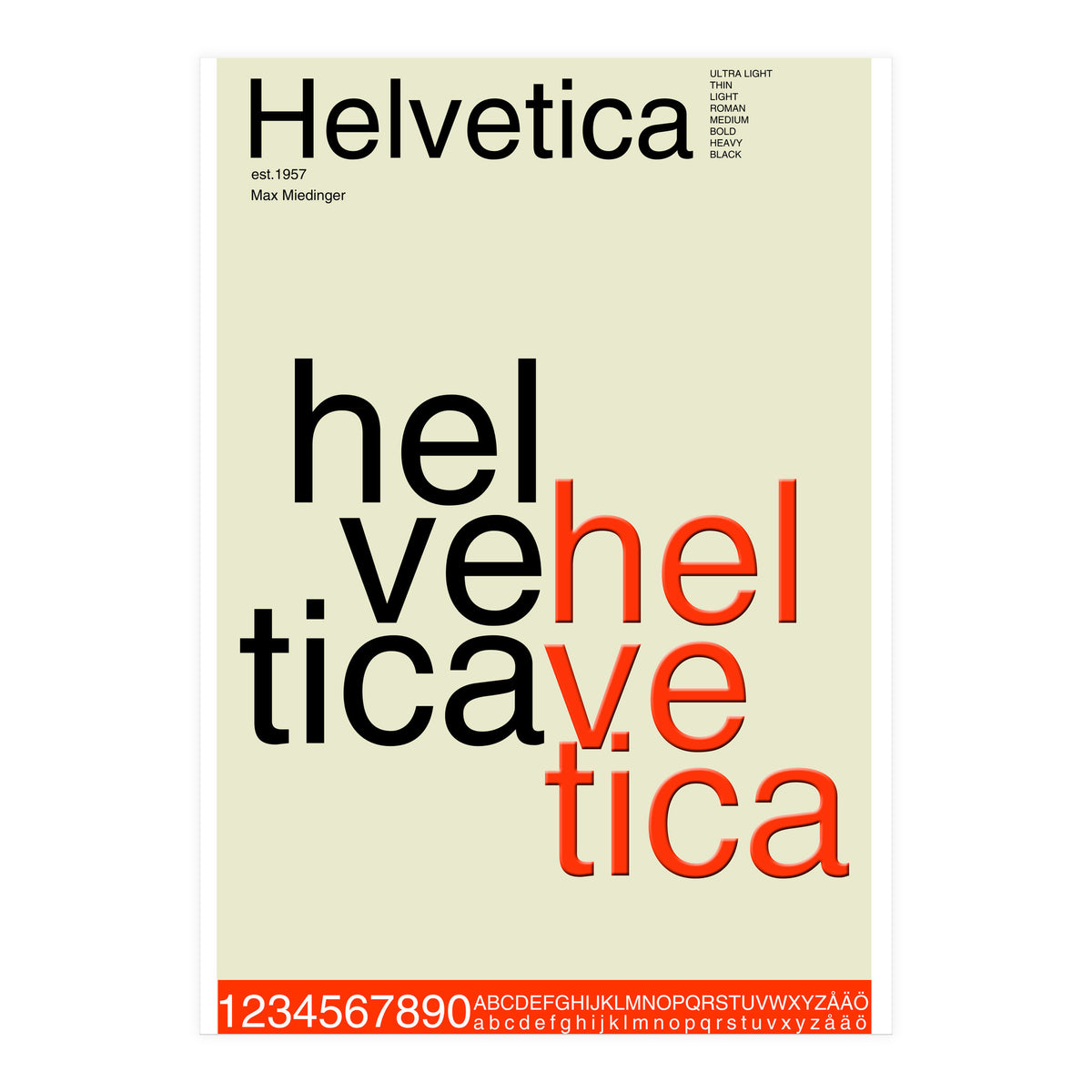 Helvetica Font Design (Print Only)