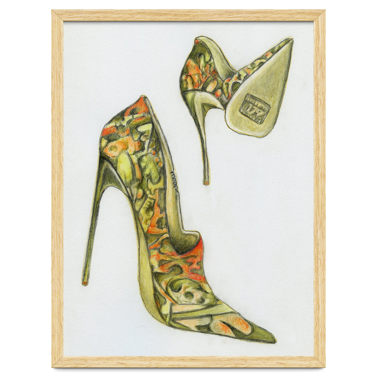 Green stiletto shoes