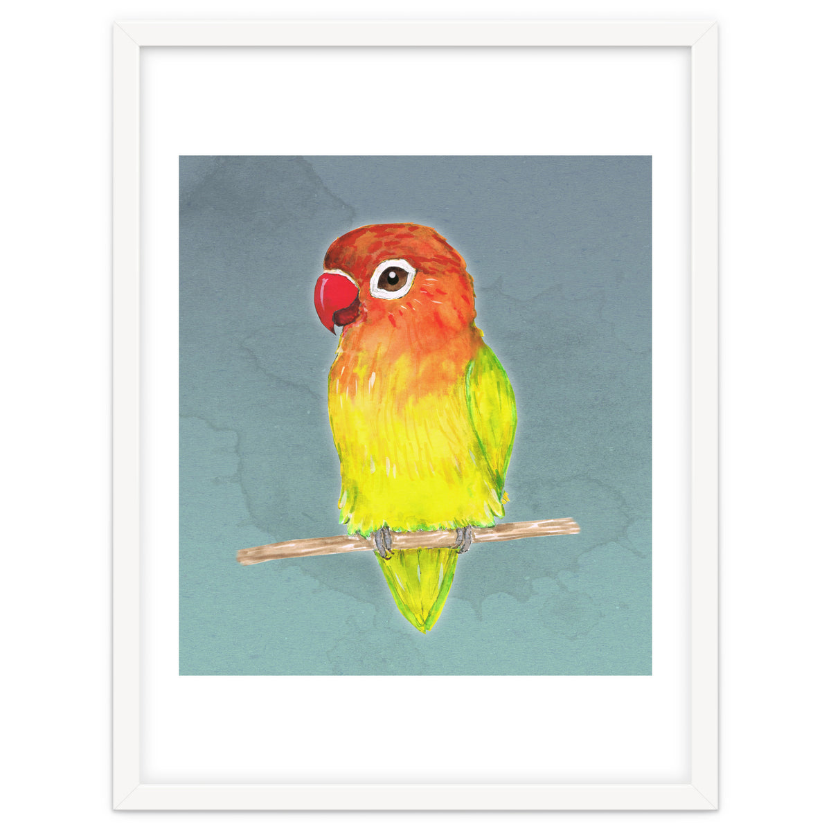 Cute yellow Fischer's lovebird