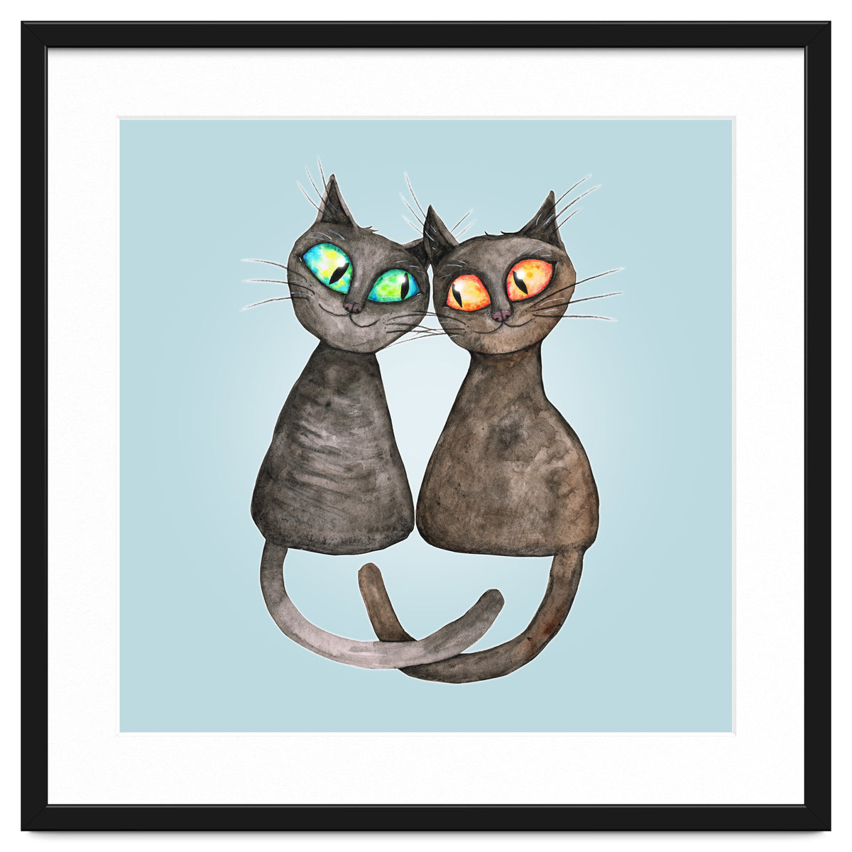 Two cute loving cats