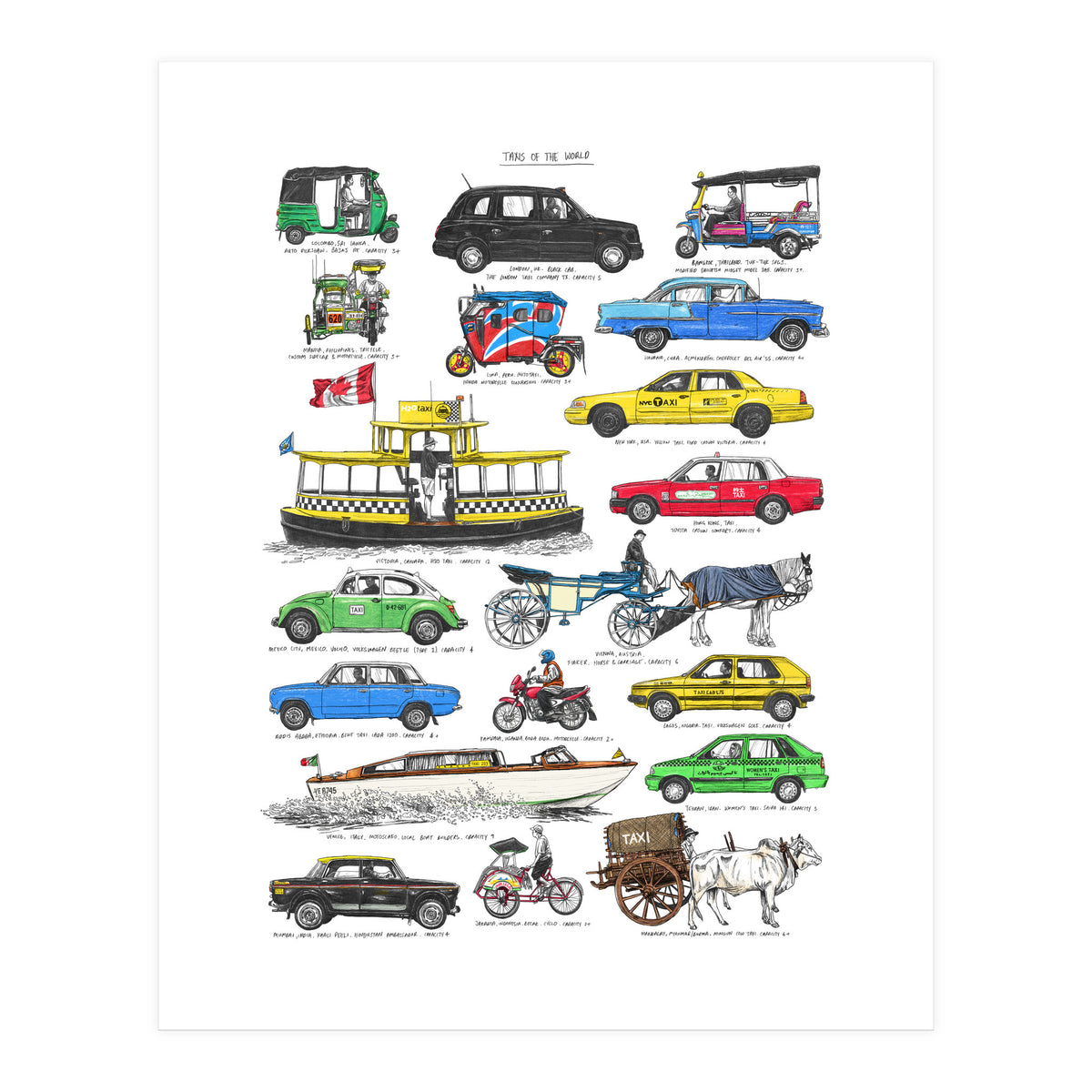 Taxis Of The World (Print Only)
