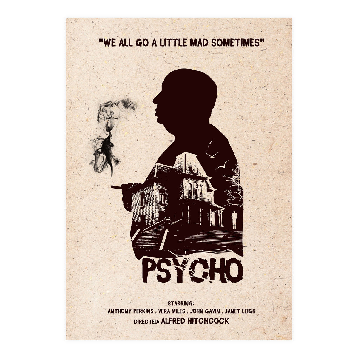 Hitchcock Psycho movie poster (Print Only)