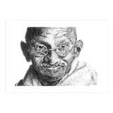 Mahatma Gandhi Scribble Style Portrait (Print Only) thumbnail
