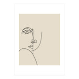 Looking Back : Moon Eyes, Abstract Face Line Art, Minimal Drawing Sketch People Scandinavian Neutral (Print Only) thumbnail