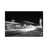 Big Ben At Night - black and white (Print Only) thumbnail