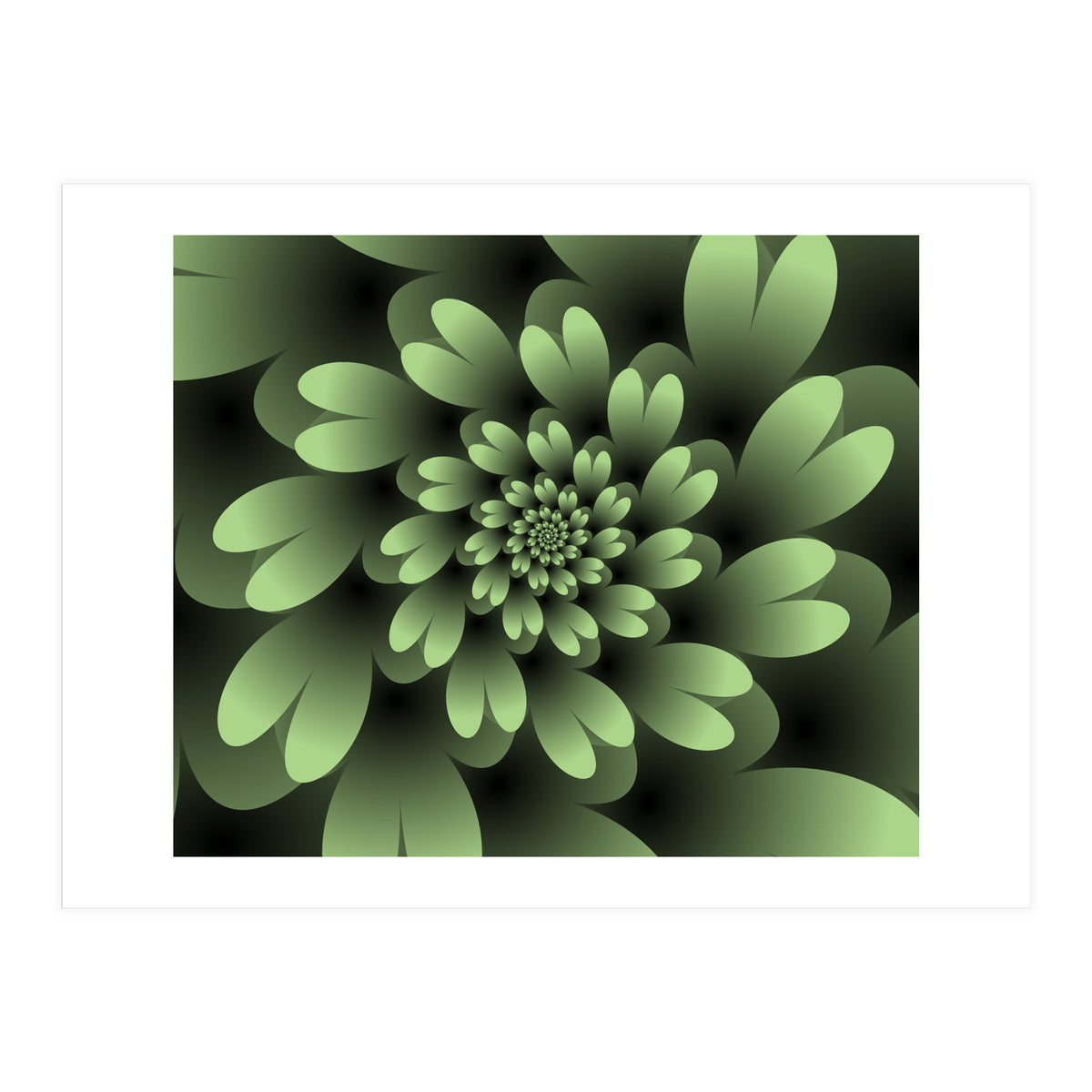 Green Floral Satin  (Print Only)