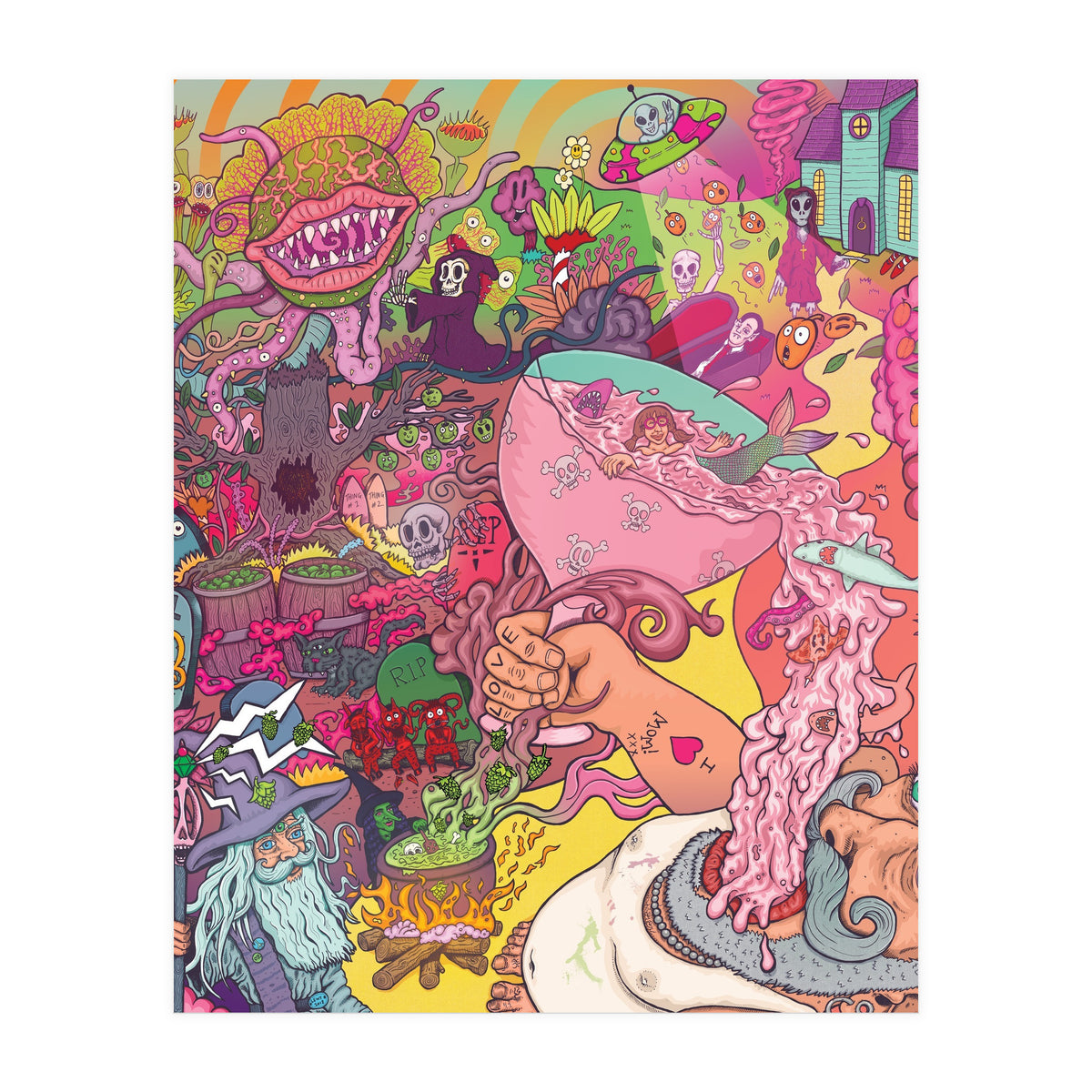 Abbeydale Brewery Collab Series Full Illustration - Yeastie Boys UK, Northern Monk, Origins Fyne Ales, Haand, Brew York and Black Jack Brewery. (Print Only)