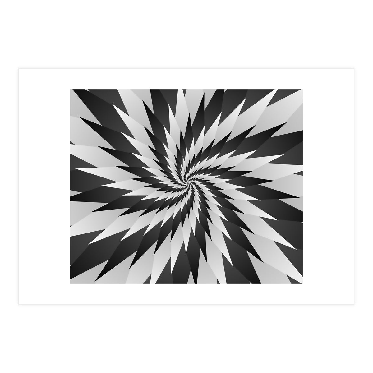 3D Abstract Swirl Monochrome Art (Print Only)