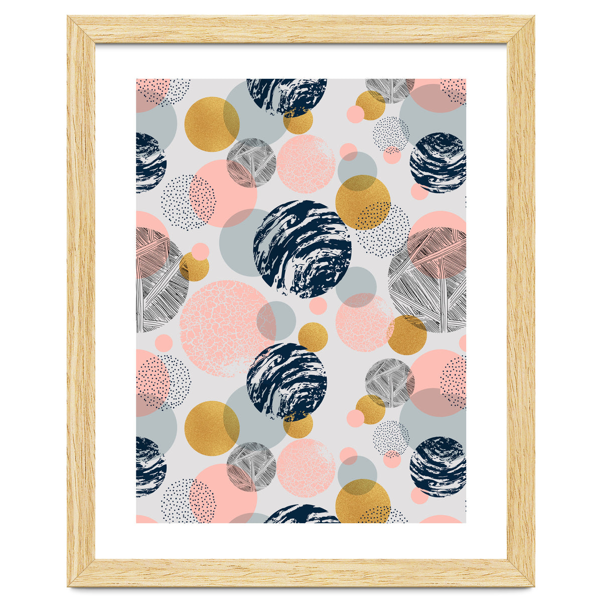 Pattern of abstract textured circles