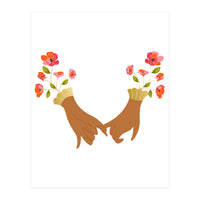 I Pinky Promise | Valentine's Day Love Friendship | Floral Botanical Join Hands Forever (Print Only)