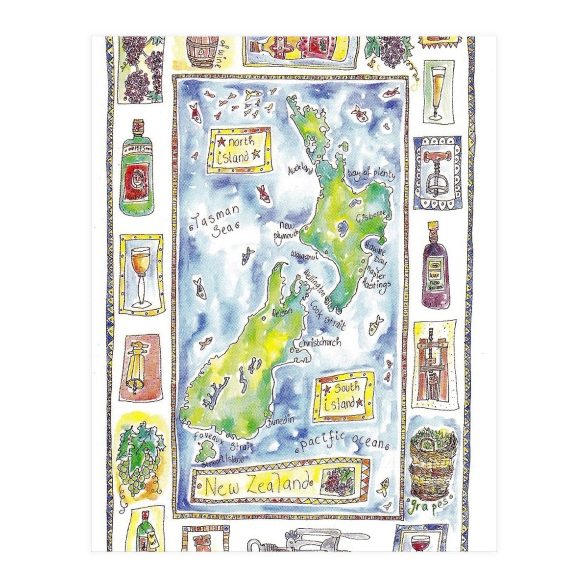 A wine map of New Zealand (Print Only)
