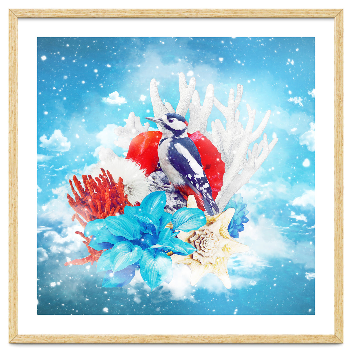 Floral Woodpecker In Winter