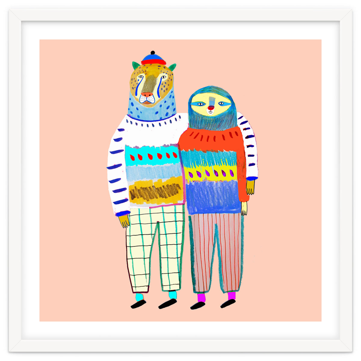 Leopard and Sloth Friends