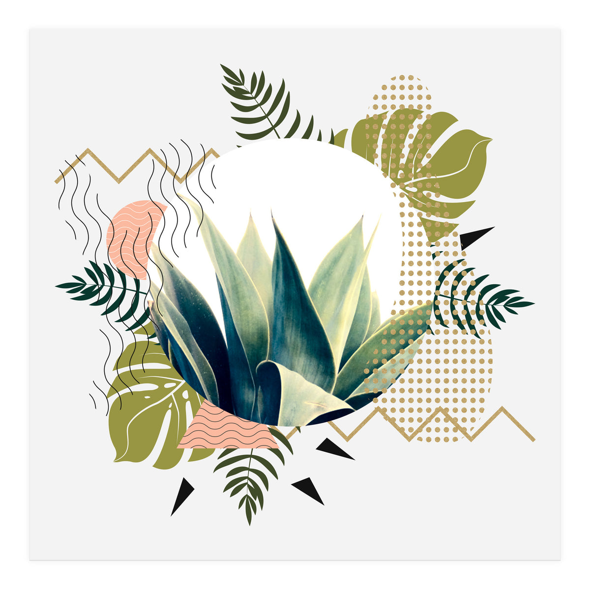 Abstract geometrical and botanical shapes (Print Only)