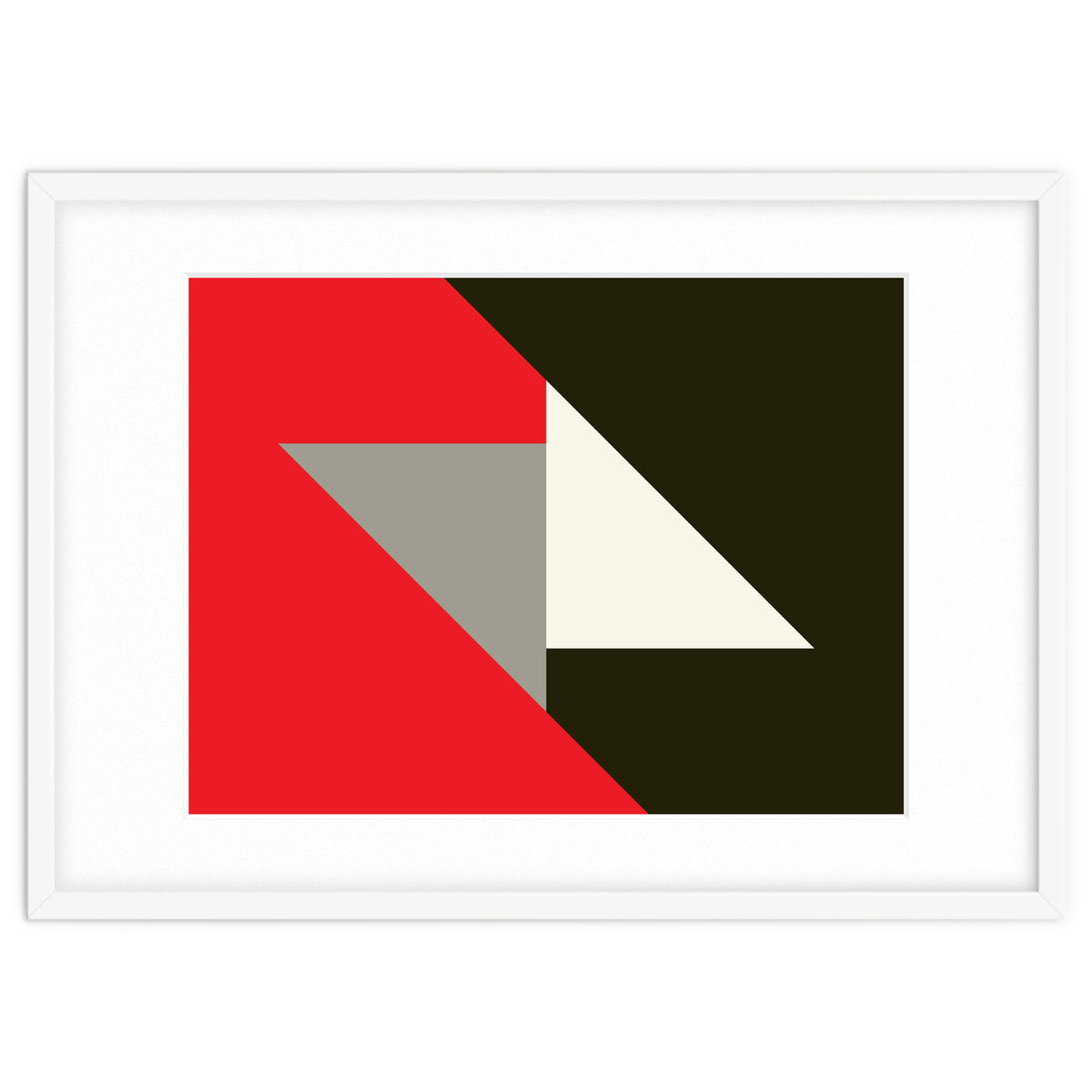 Geometric  Shapes No. 63 - triangles, red, black, grey