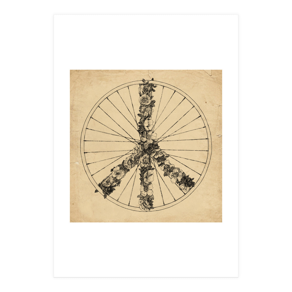 Peace And Bike Lines (Print Only)