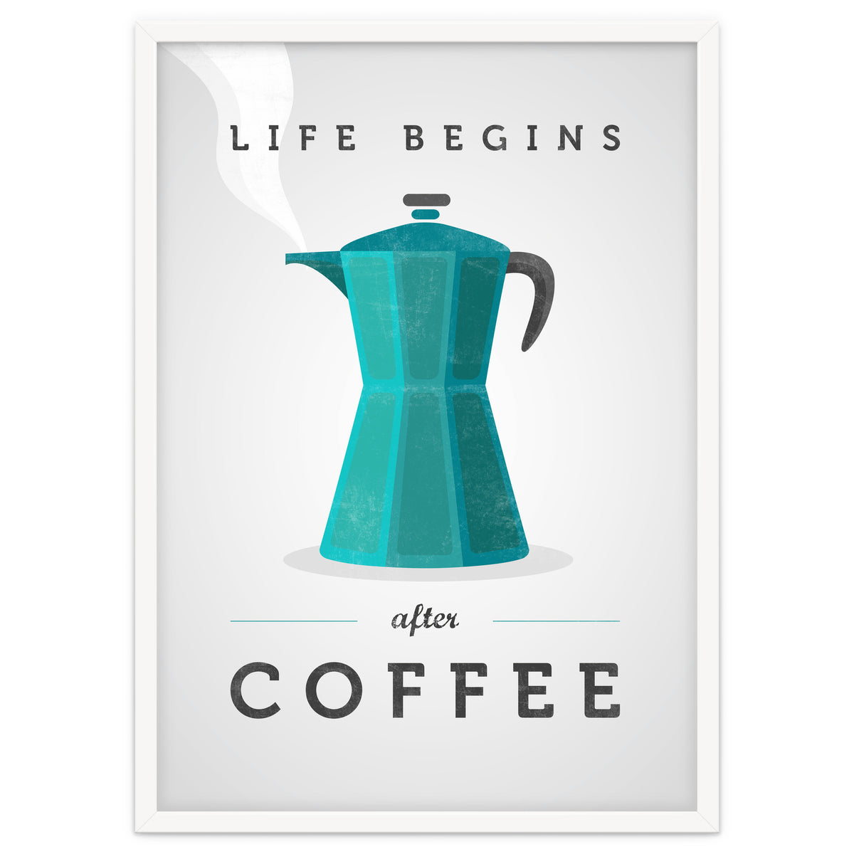 Life Begins After Coffee. Teal