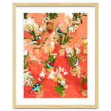 Birds of different feathers flock together | Biodiversity Wildlife Animals Red Watercolor Painting thumbnail